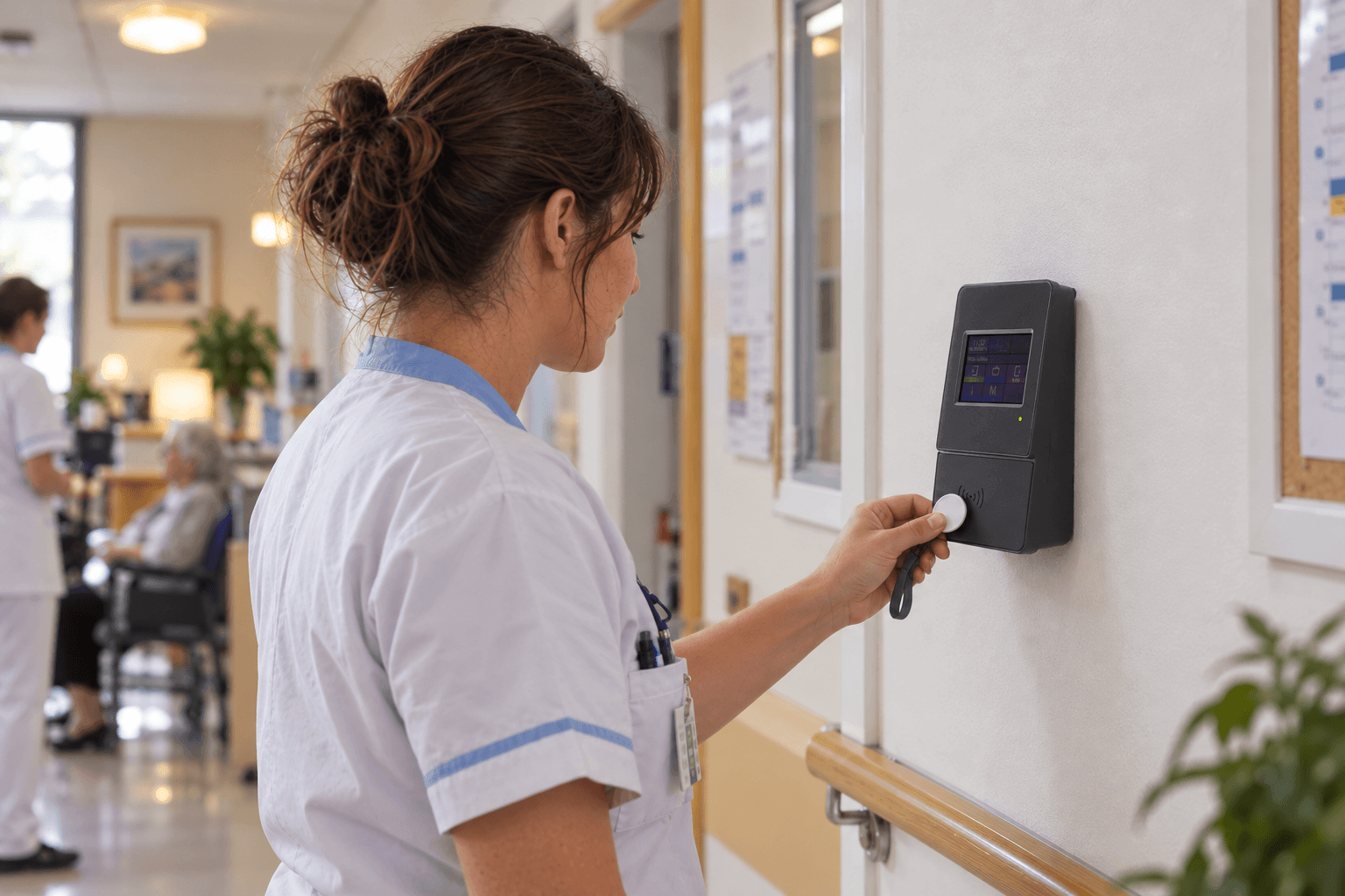 Pointeuse tactile RFID MyTiming, badges et logiciel web de suivi des horaires